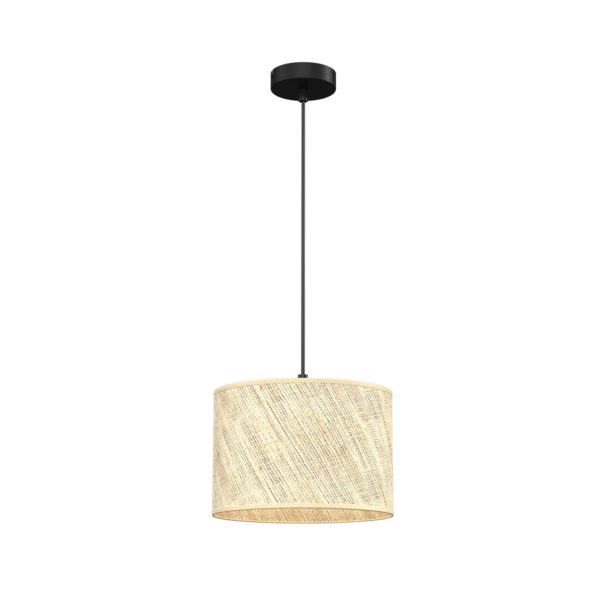 Euluna Suspension Jovin à un abat-jour rotin, Ø 25cm Euluna