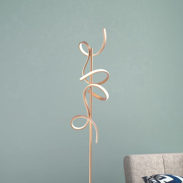 JUST LIGHT. Lampadaire LED Curls, laiton mat JUST LIGHT.