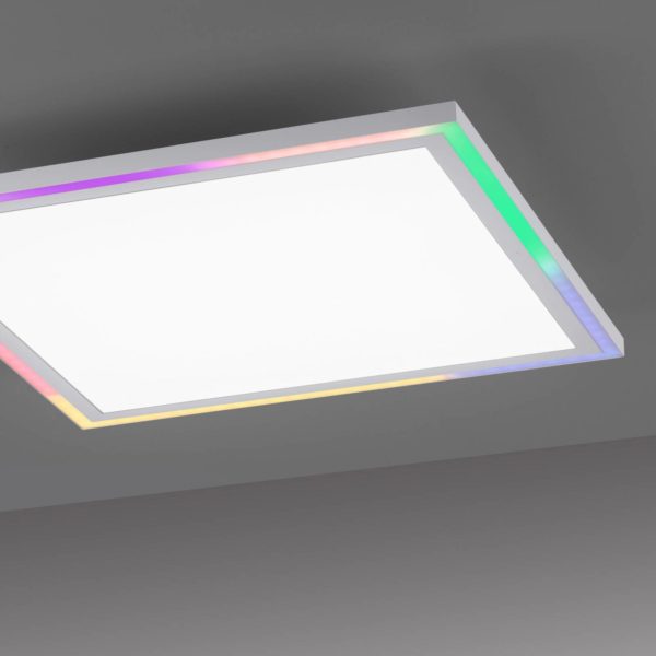 JUST LIGHT. Plafonnier LED Edging, CCT + RVB, 40x40cm JUST LIGHT.