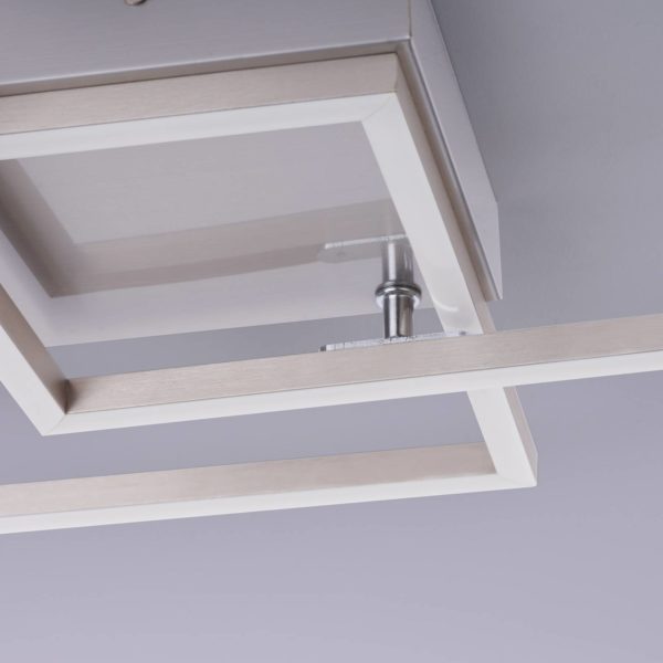 JUST LIGHT. Plafonnier LED Iven, acier, 35,9×35,9 cm JUST LIGHT.