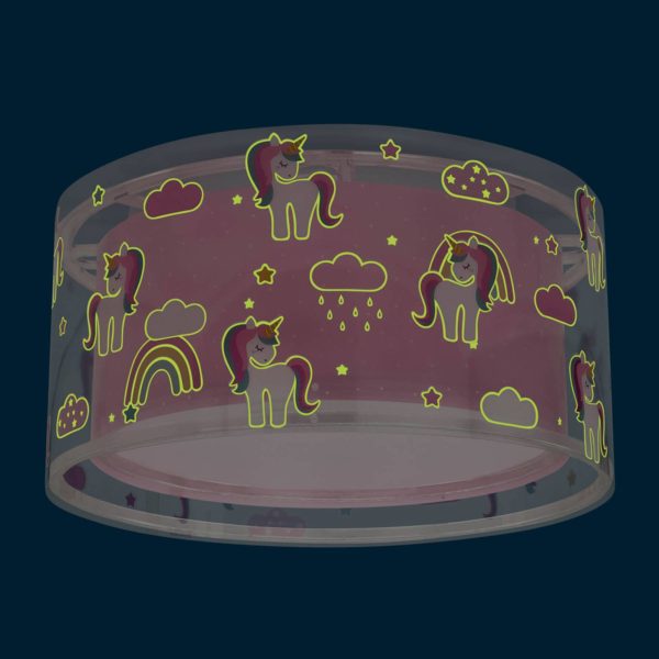 Dalber Unicorn plafonnier, motif licorne, 1 lampe Dalber