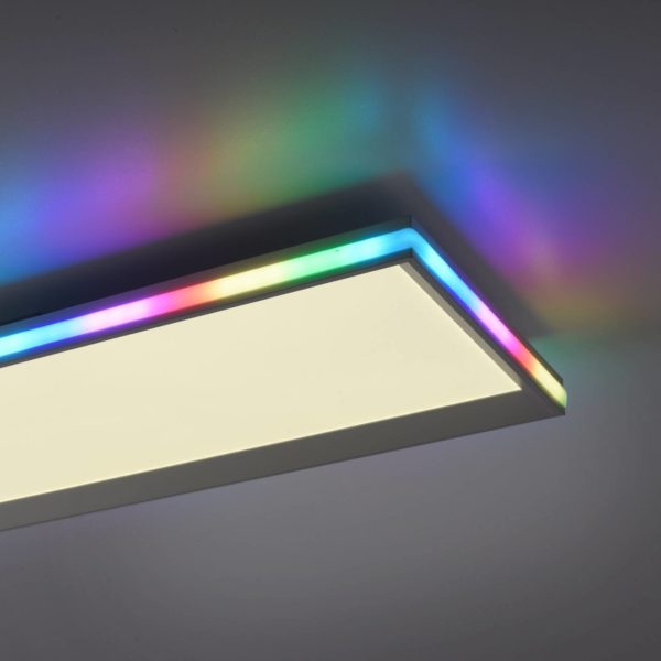 JUST LIGHT. Plafonnier LED Galactica, CCT, RVB 100×25 cm JUST LIGHT.