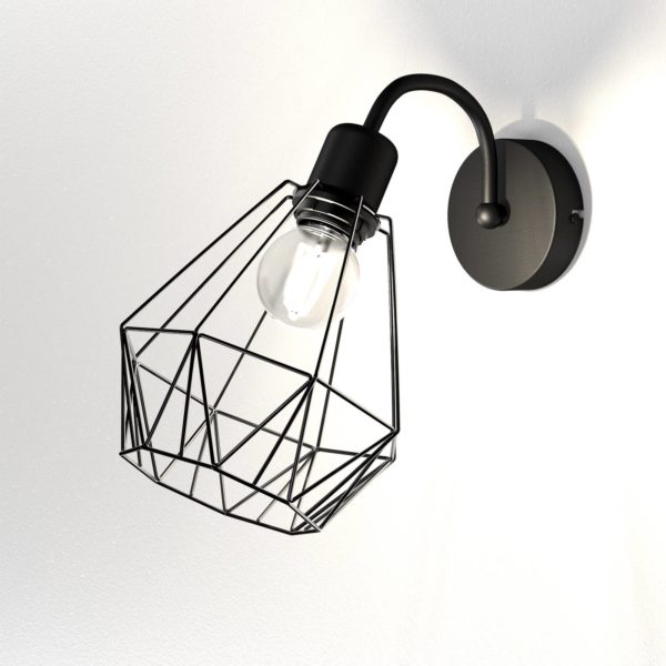 Euluna Applique murale Jin, noir/chrome, à 1 lampe Euluna