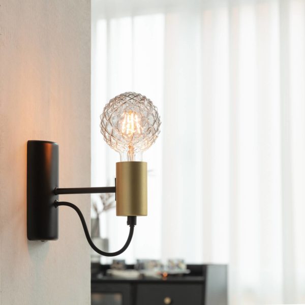 Lindby Prospa applique, noire, laiton LINDBY