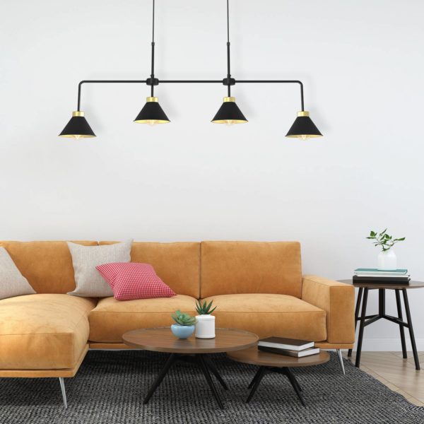 Luminex Suspension Maro, noir, à 4 lampes Luminex