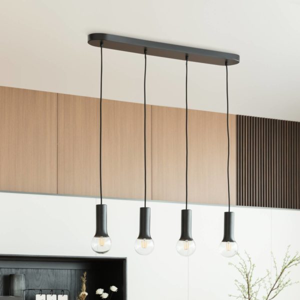 Lindby Fipas suspension sans abat-jour, à 4 lampes LINDBY
