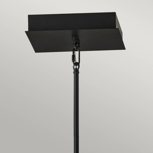 Quintiesse Suspension LED Styx, noire, 3 000 K 53,8 x 53,8 cm Quintiesse