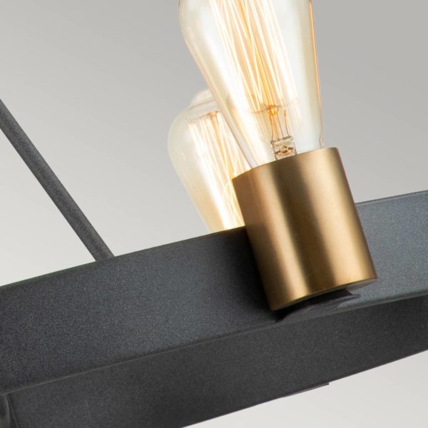 Quintiesse Lustre Silas, noir, à six lampes, Ø 72,3 cm Quintiesse
