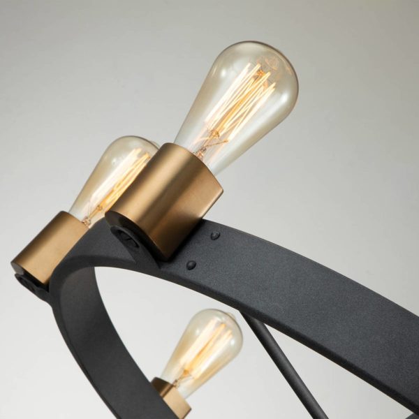 Quintiesse Lustre Silas, noir, à huit lampes, Ø 82,9 cm Quintiesse