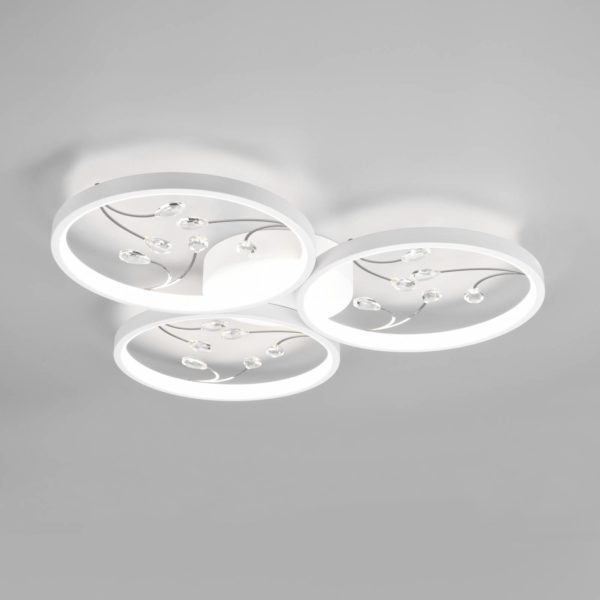 Trio Lighting Plafonnier LED Groovy à 3 lampes blanc 4.000K Trio Lighting