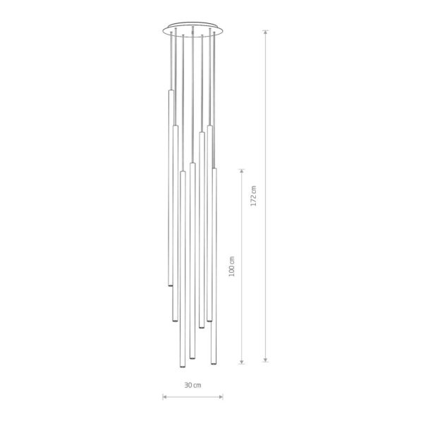 Euluna Suspension Laser, à 7 lampes, noir Euluna