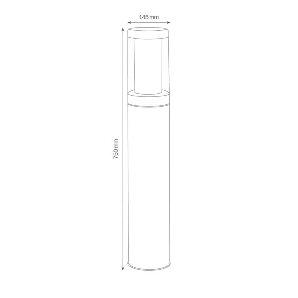 LCD Borne lumineuse 1256 en acier inoxydable résistant à l’eau de mer 75cm LCD