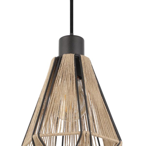 EGLO Suspension Adwickle, 3 abat-jour en fil naturel EGLO