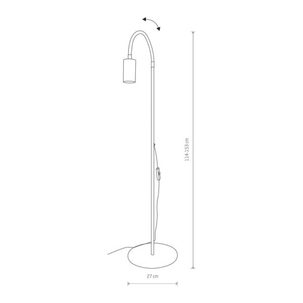 Euluna Lampe sur pied Eye Flex avec bras flexible, blanc Euluna