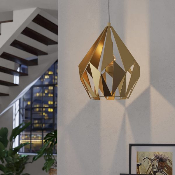 EGLO Suspension Carlton, à une lampe, dorée, Ø 38,5 cm EGLO