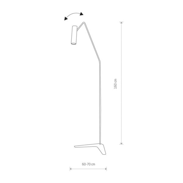 Euluna Lampadaire Eye Super avec tête mobile, noir Euluna