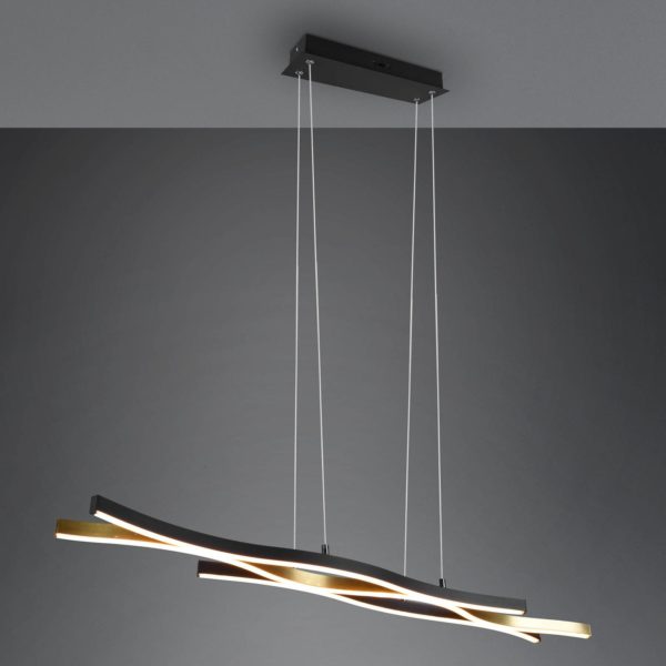 Trio Lighting Suspension LED Blaze, CCT, intensité lumineuse variable, laiton Trio Lighting