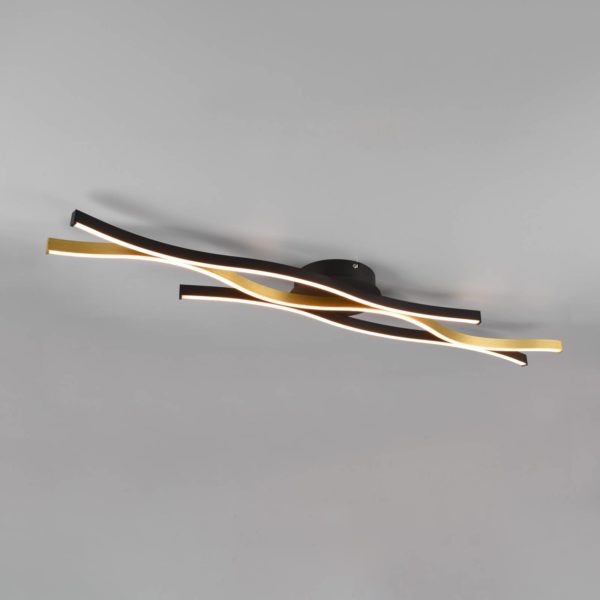 Trio Lighting Plafonnier LED Blaze, CCT, intensité lumineuse variable, laiton Trio Lighting
