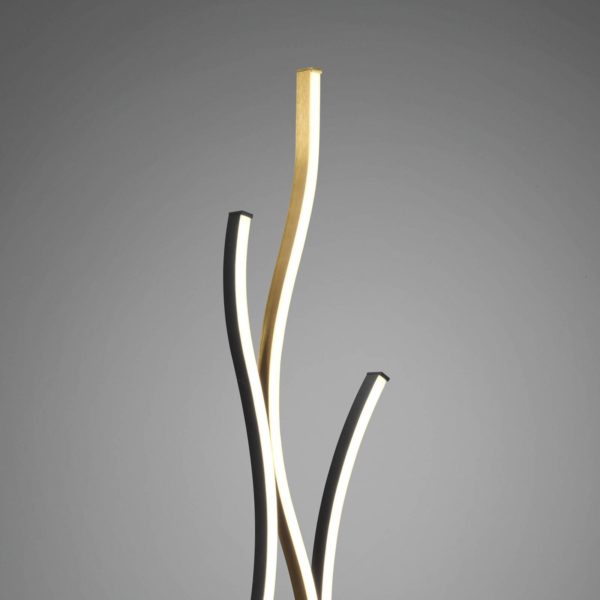 Trio Lighting Lampe sur pied LED Blaze avec variateur d’intensité, CCT, laiton Trio Lighting