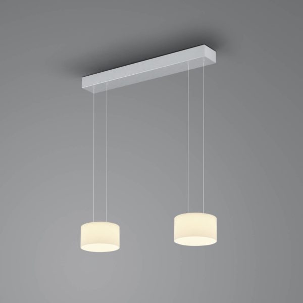 BANKAMP Grand Opal suspension, 2 lampes, alu BANKAMP