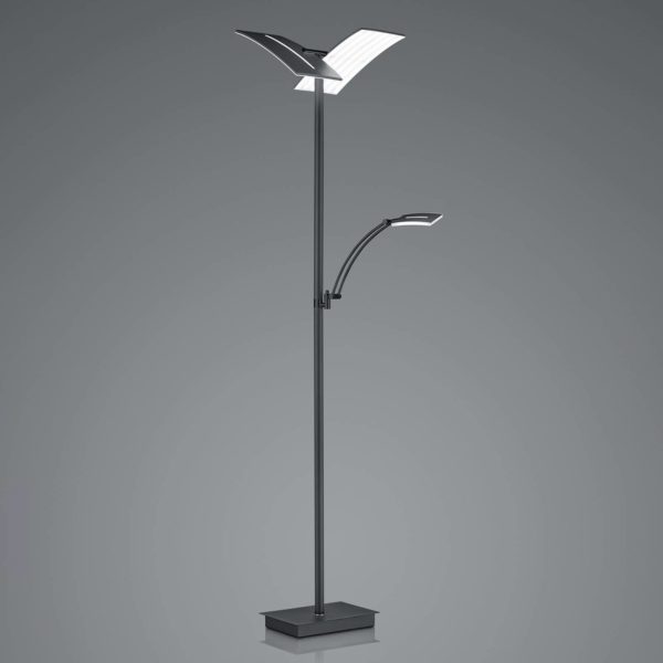 HELL Lampadaire LED Dual avec liseuse, noir HELL