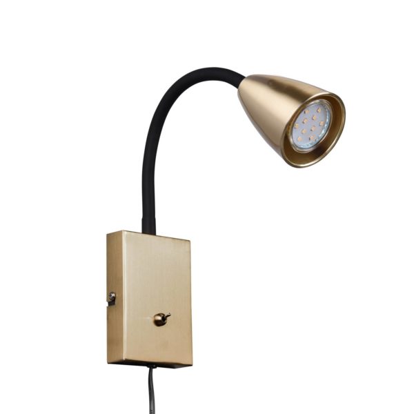 Trio Lighting Applique murale avec fiche, laiton mat Trio Lighting