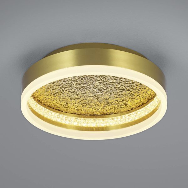 HELL Plafonnier LED Moon en fer, laiton, Ø 30 cm HELL