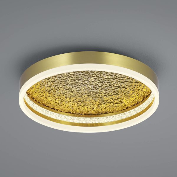 HELL Plafonnier LED Moon en fer, laiton, Ø 40 cm HELL