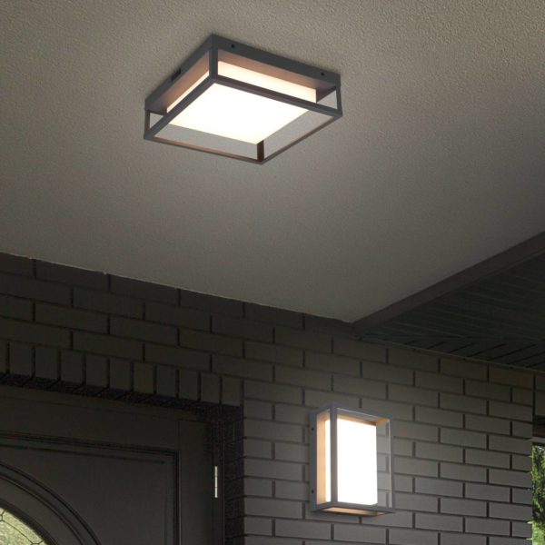 Trio Lighting Plafonnier d’extérieur LED Witham IP54, CCT, anthracite Trio Lighting