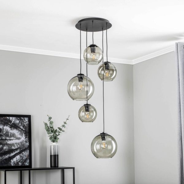 Euluna Suspension Vetro en verre à 5 lampes Euluna