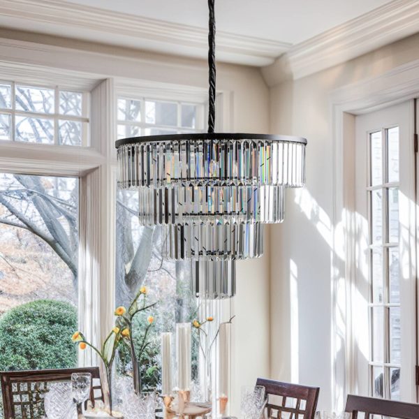 Euluna Suspension Cristal, transparent/noir, Ø 71 cm Euluna