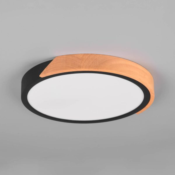 Reality Leuchten Plafonnier LED Jano, Ø 31,5 cm, 3 000 K, noir Reality Leuchten