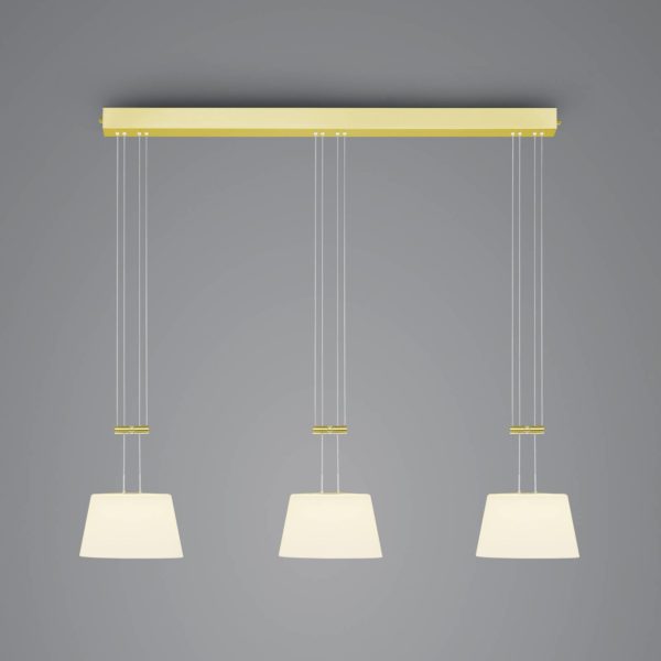 BANKAMP Conus suspension LED, 3 lampes, laiton BANKAMP