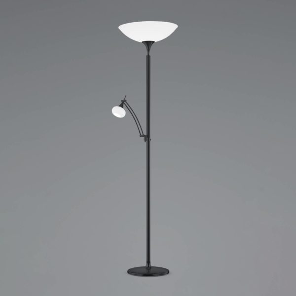 BANKAMP Opera lampadaire LED, bras liseuse, noir BANKAMP