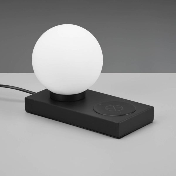 Reality Leuchten Lampe à poser Chloé avec chargeur, noire Reality Leuchten