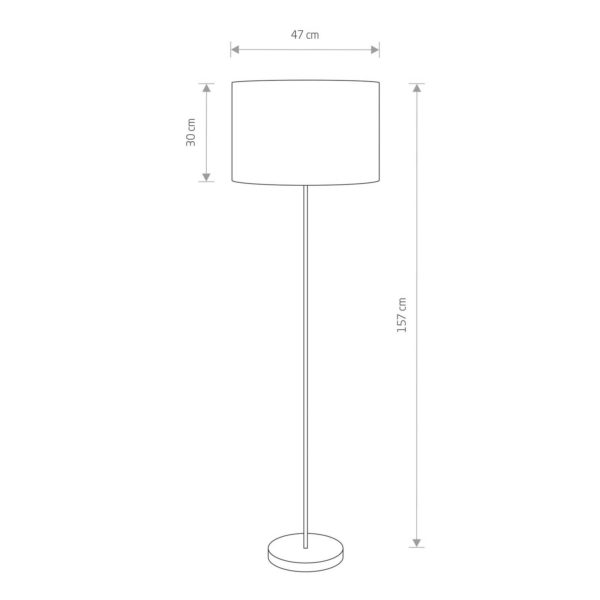Euluna Lampe sur pied Hotel, écru/chrome Euluna