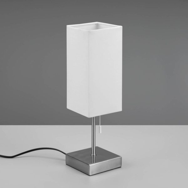 Reality Leuchten Lampe à poser Ole avec port USB, blanc/nickel Reality Leuchten