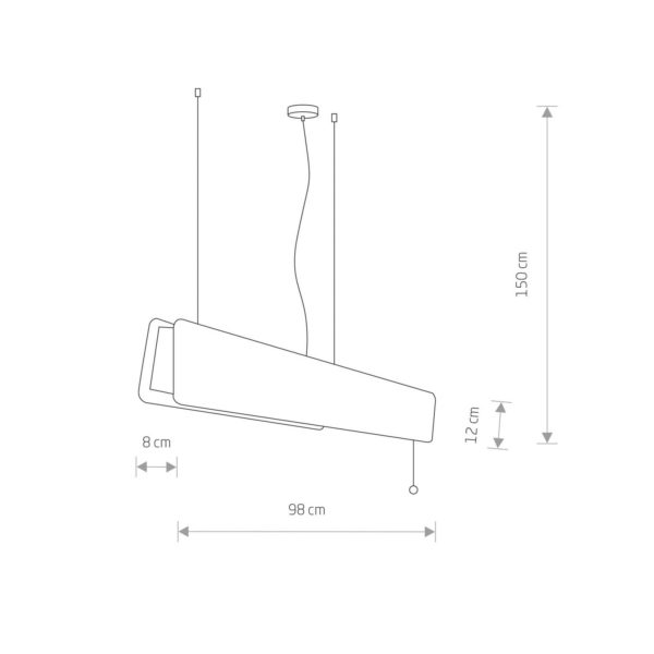 Euluna Suspension LED Oslo, bois, largeur 98 cm, interrupteur à tirette Euluna