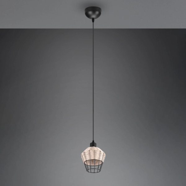 Reality Leuchten Suspension Borka, à 1 lampe, Ø 17,5 cm, Nature Reality Leuchten