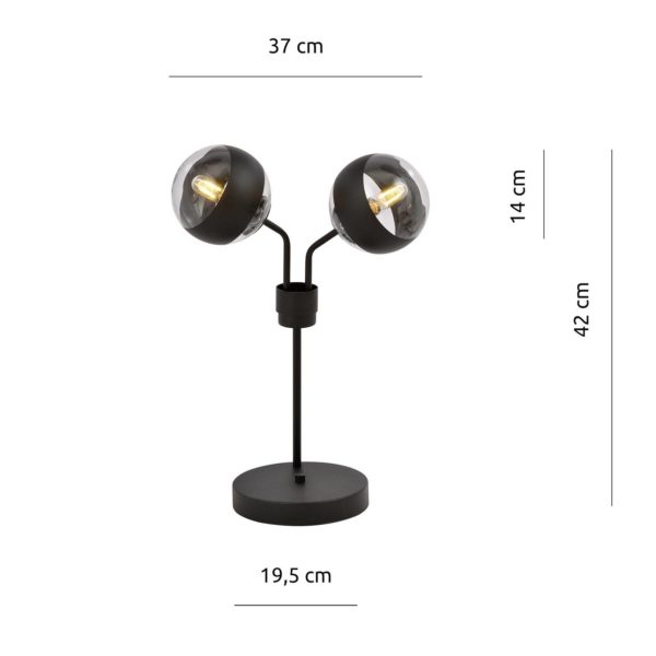 EMIBIG LIGHTING Lampe à poser Nova, noir/clair, à 2 lampes EMIBIG LIGHTING