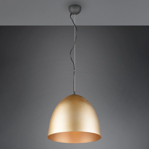 Reality Leuchten Suspension Tilda, à 1 lampe, laiton, Ø 40 cm Reality Leuchten