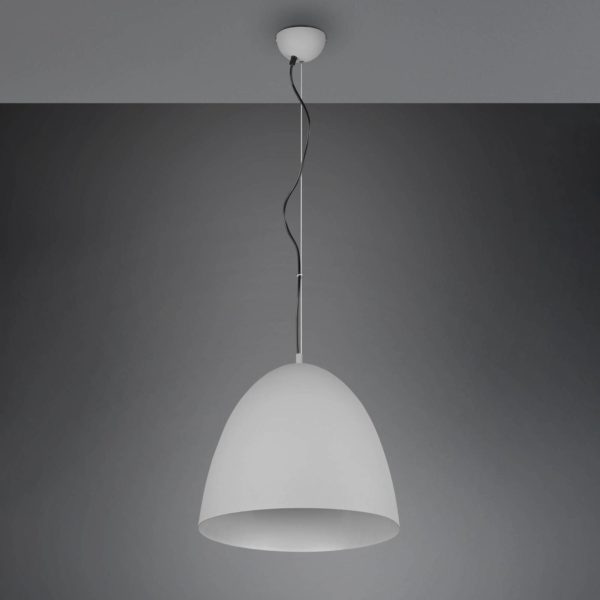 Reality Leuchten Suspension Tilda, à une lampe, grise, Ø 40 cm Reality Leuchten