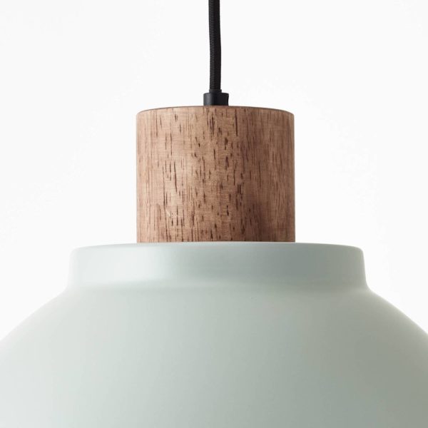 Brilliant Suspension Erena avec détail en bois, vert clair Brilliant