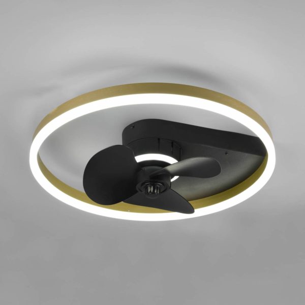 Reality Leuchten Ventilateur Borgholm avec LED, CCT, noir Reality Leuchten