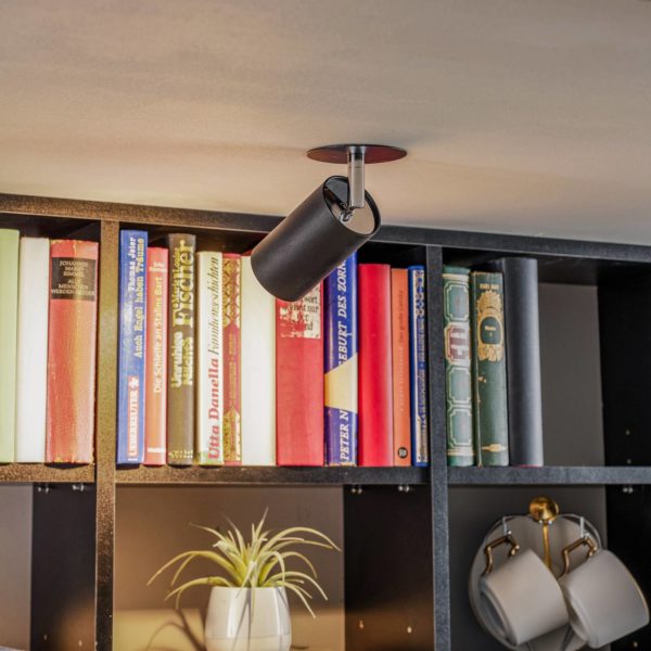 Euluna Spot encastré plafond Eye Fit, une lampe, noir Euluna