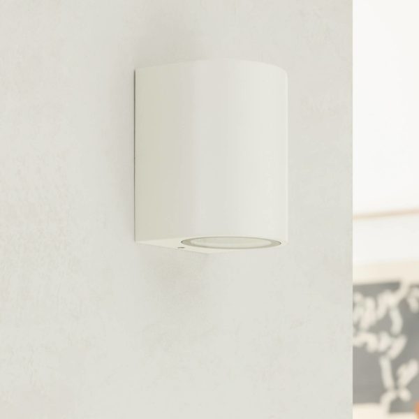 Prios applique d’extérieur Tetje, blanc, rond, 10 cm PRIOS