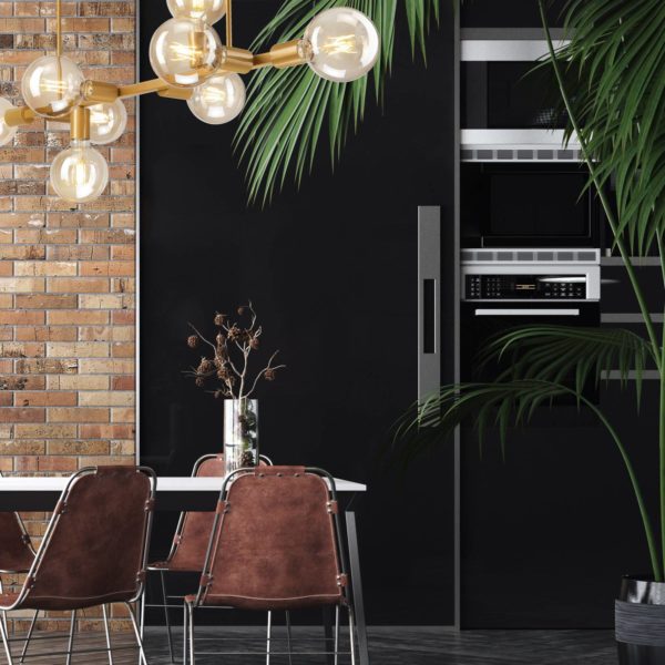 Lamkur Plafonnier Eliza, à huit lampes, doré Lamkur
