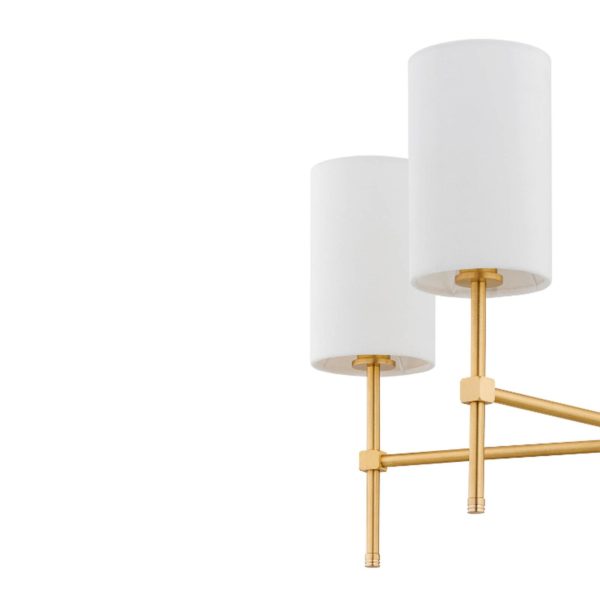 Argon Lustre Azzi abat-jour tissu à cinq lampes blanc Argon