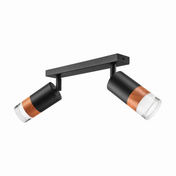 Envostar Fida spot pour plafond à 2 lampes, noir Envostar