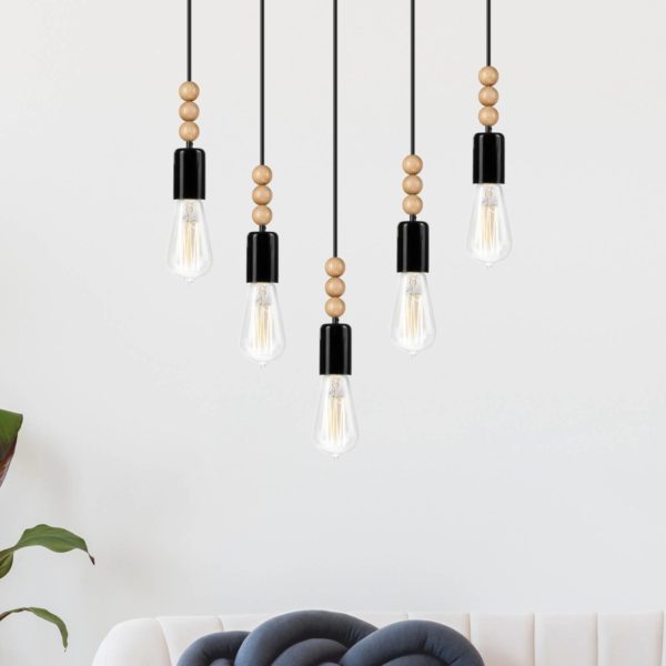 Envostar Malou suspension, à 5 lampes, noire Envostar